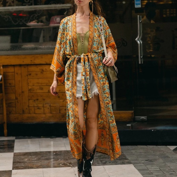 Bohemian Floral Print Kimono Duster - Picture 7 of 9